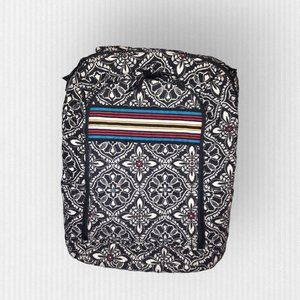 Vera Bradley Large 15'  Black  Cotton Soft Pattern College /School Backpack